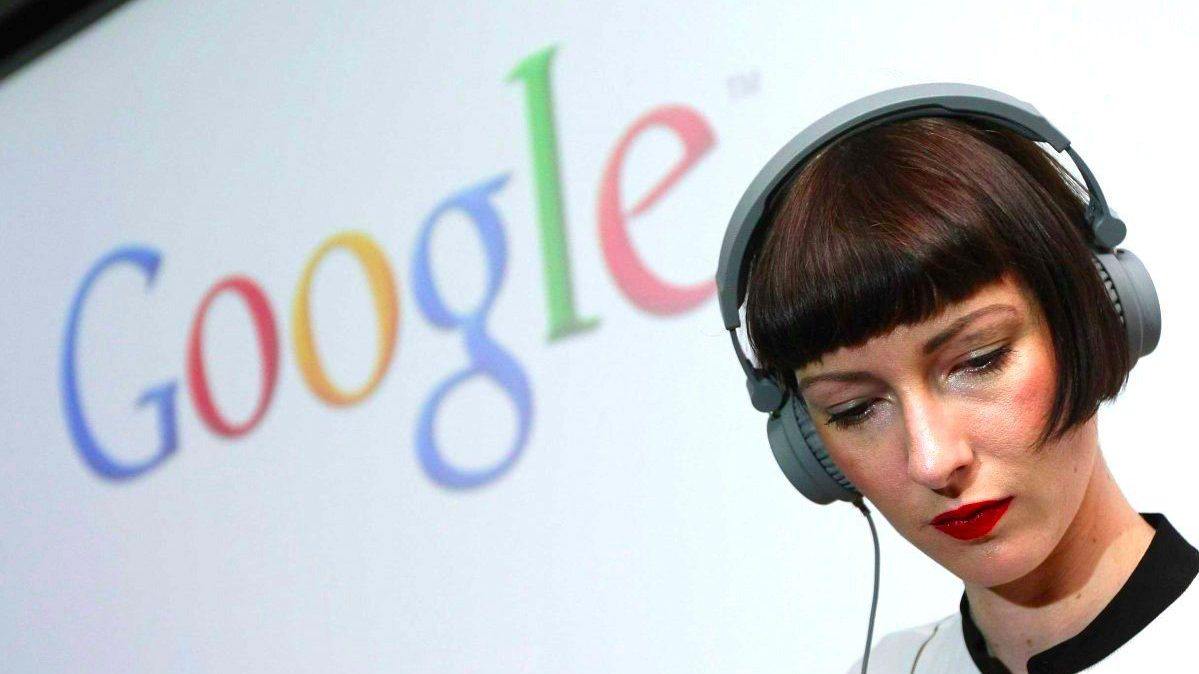 google reception headphones girl