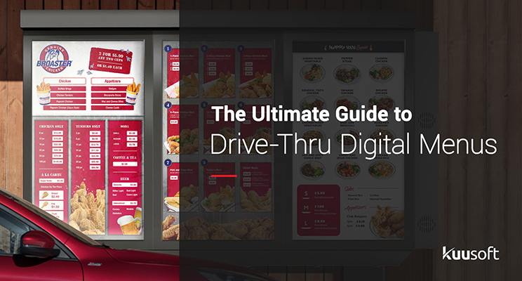 Car ordering in a drive-thru with a digital menu board