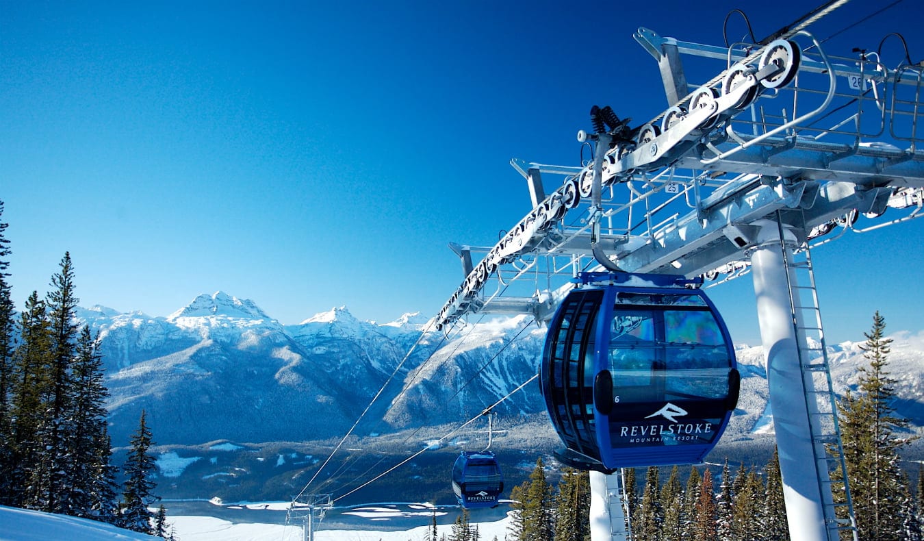 ski lift in the snow mountain