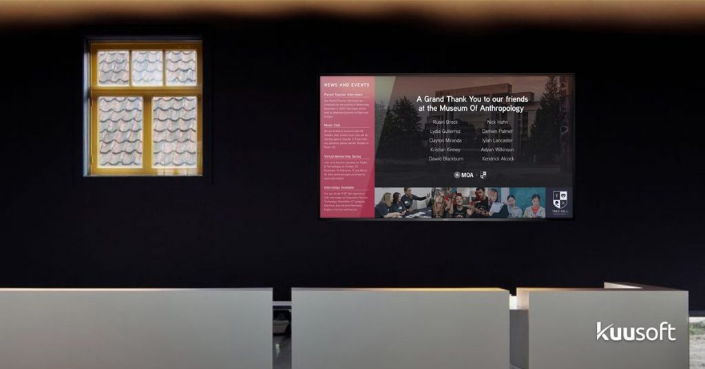 Education Digital Signage Example