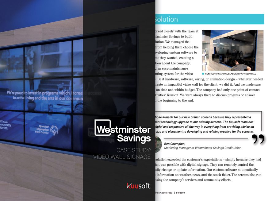 westminster savings case study digital signage resources