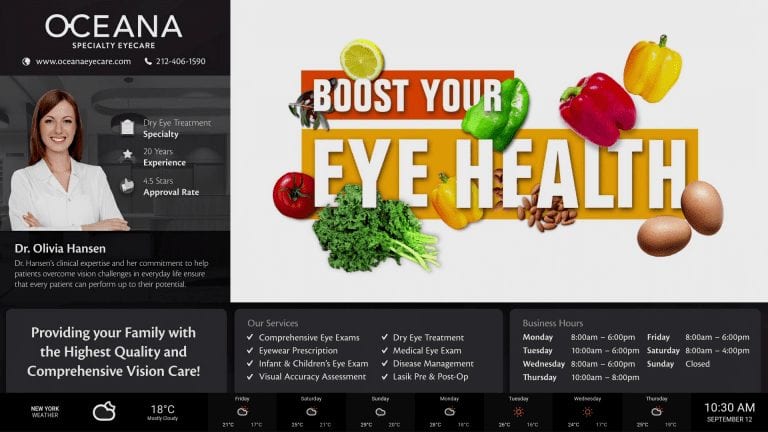 optometry health tips digital signage