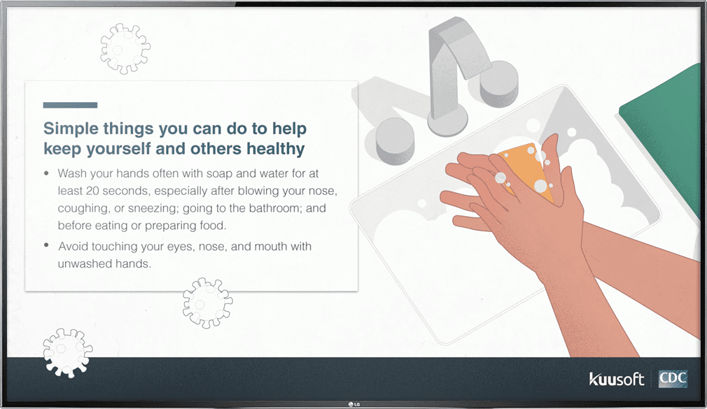public hygiene healthcare digital signage