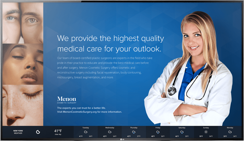 healthcare digital signage with doctor information