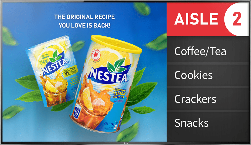 store aisle digital signage