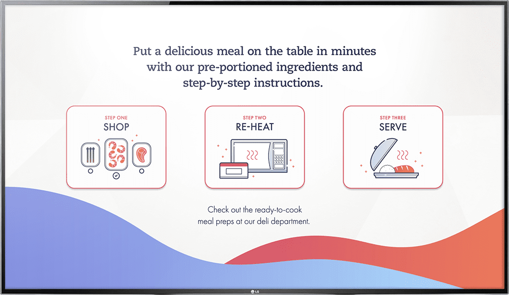 supermarket grocery store video wall