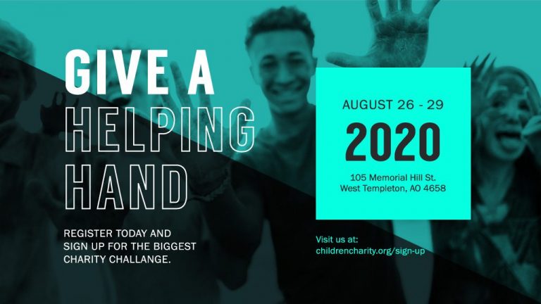 Banking digital signage promoting a charity event