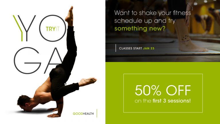 Yoga advertisement digital signage