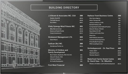 signage directory digital