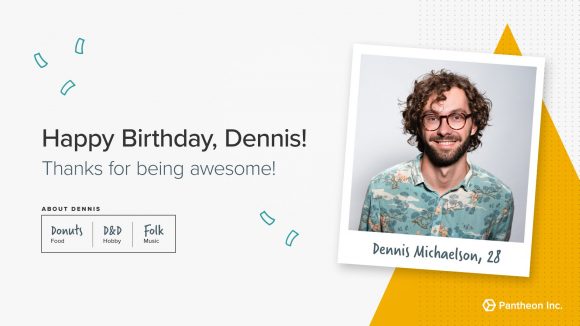 digital signage for office content of employee birthday celebration
